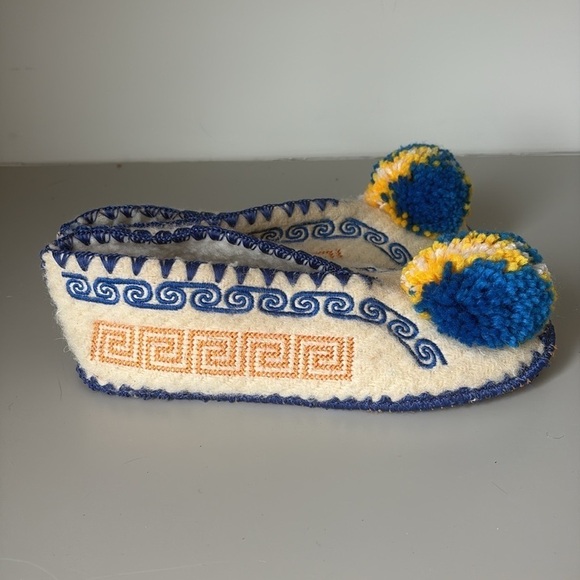 Minas Traditional Greek Woollen Slippers Size 38 NEW! - Picture 3 of 8